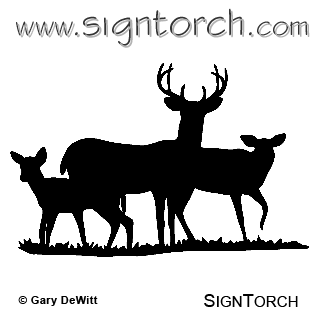 deer family silhouette vector