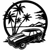 (image for) cars_1 chevelle wagon=-  beach