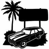 (image for) cars_1 chevelle wagon=-  sign