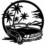 (image for) cars_1 mustang convertible  beach