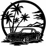 (image for) cars_2 corvette 64=-  beach