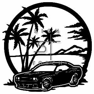 (image for) dodge challenger=-  beach