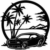 (image for) cars_2 dodge challenger=-  beach