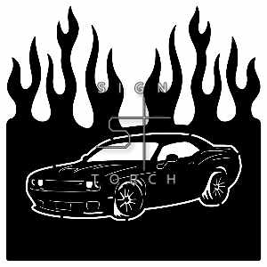 (image for) dodge challenger=-  flame