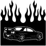 (image for) cars_2 nissan gtr=-  flame