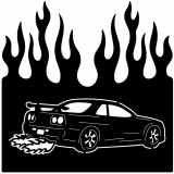 (image for) cars_2 nissan gtr fire=-  flame