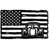 (image for) ratrod hotrod car  flag