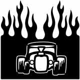 (image for) ratrod hotrod car  flame