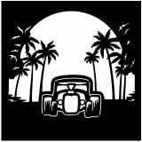 (image for) ratrod hotrod car  palms