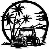 (image for) ratrod roadster  beach