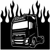 (image for) transport cabover truck  flame