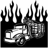 (image for) transport log truck  flame