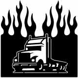 (image for) transport semi  flame