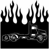 (image for) transport semi truck 02  flame