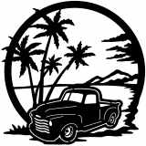 (image for) trucks_1  1950 chevy=-  beach