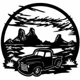 (image for) trucks_1  1950 chevy=-  desert