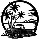 (image for) trucks_1  58 chevy apache truck=-  beach