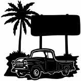 (image for) trucks_1  58 chevy apache truck=-  sign