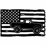 (image for) trucks_1 chevy truck side=-  flag