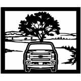 (image for) trucks_1 f 250 front  tree