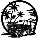 (image for) trucks_1 ford bronco=-  beach