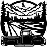 (image for) trucks_1 ford f 100 1956=-  outdoor