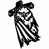 (image for) singles patriotic  eagle flag cross